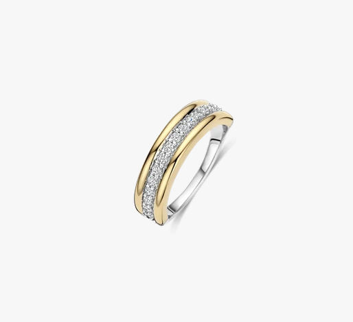 Triple Band Zirconia Ring Gold Vermeil