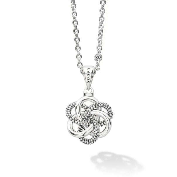 Small Sterling Silver Love Knot Pendant Necklace