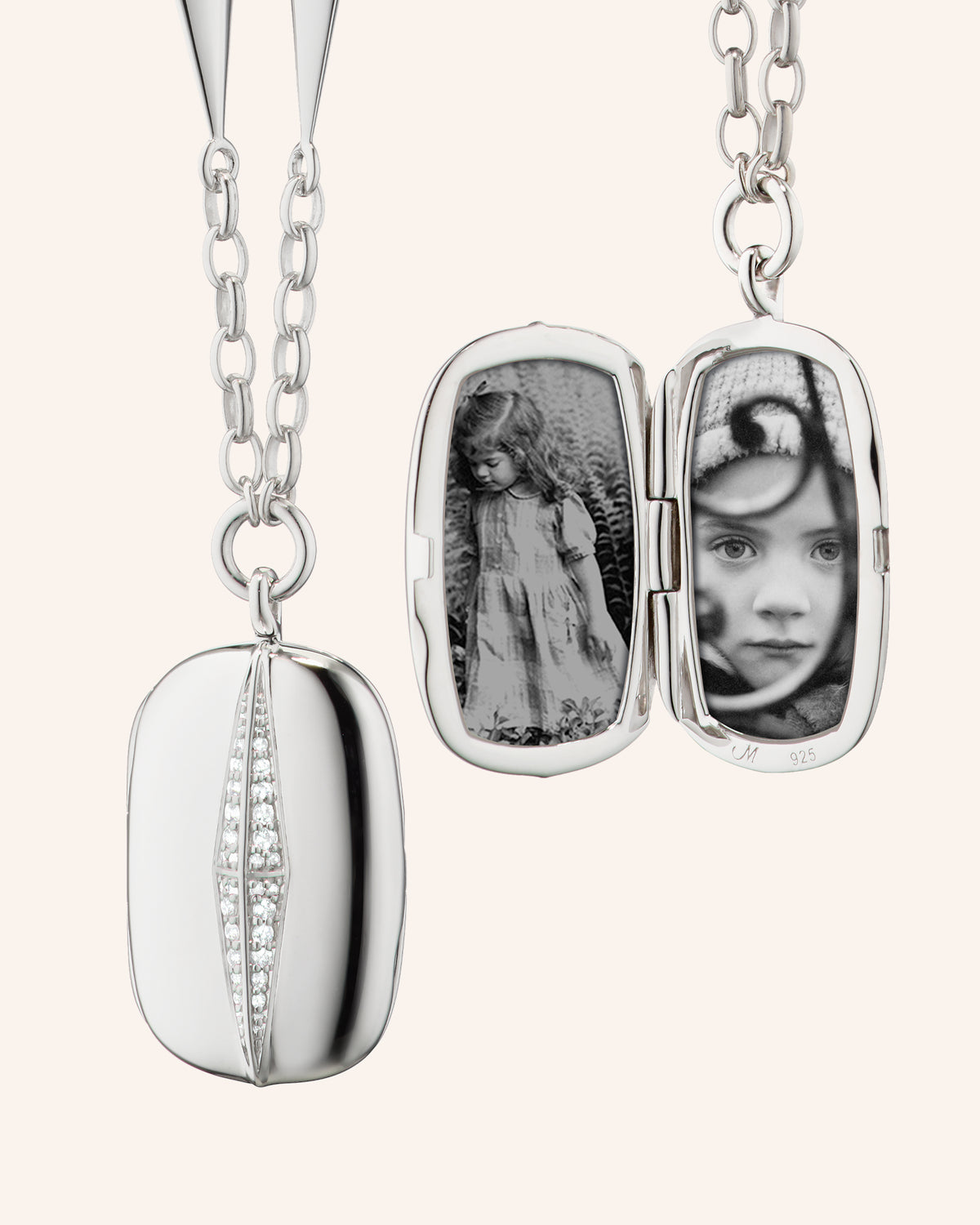 Monica Rich Kosann Sterling Silver "Points North" Locket