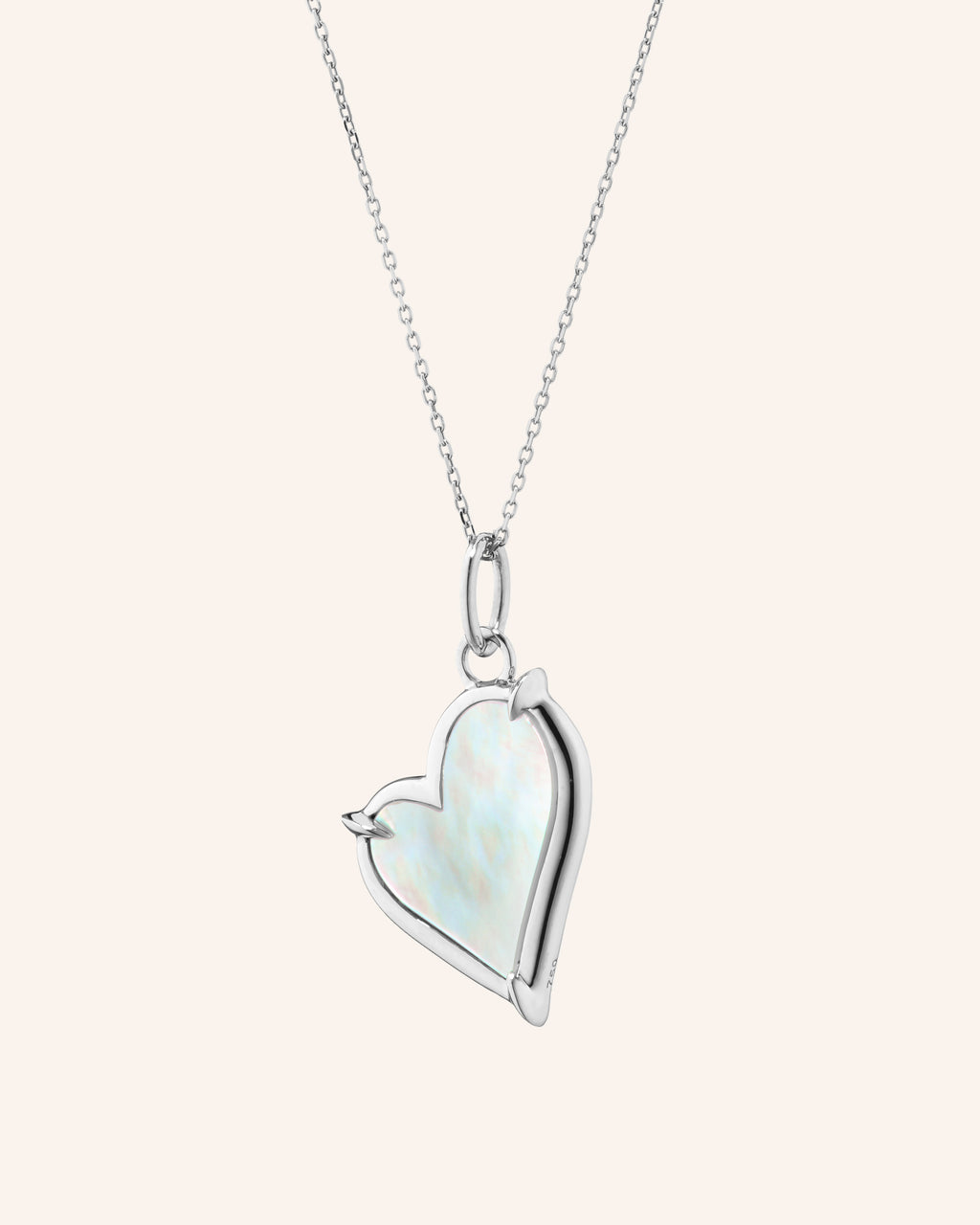 Monica Rich Kosann Mother of Pearl Classic Heart Sterling Silver Necklace