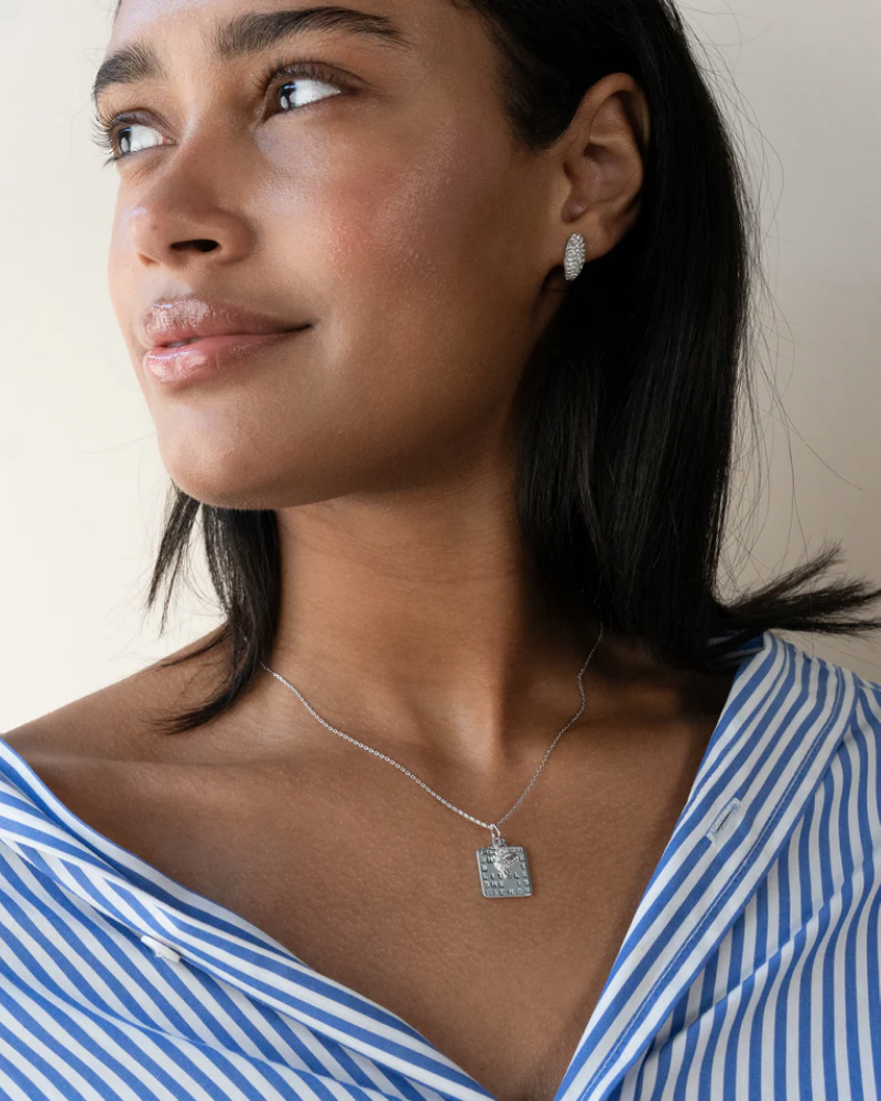 Monica Rich Kosann "She is Fierce" Sterling Silver Necklace with Sapphire, view 2