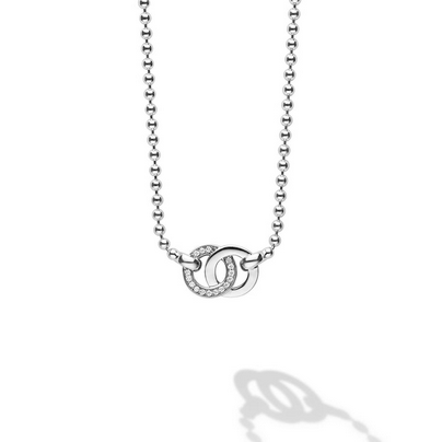 LAGOS Silver Interlocking Diamond Pendant Necklace