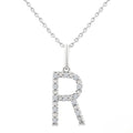 Ashi Diamond Silver Block 'R' Initial Diamond Pendant