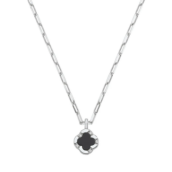 Charles Garnier Black Onyx Clover Pendant Necklace