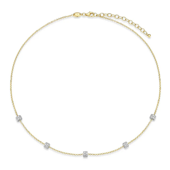 Charles Garnier Yellow Gold Plated CZ Rondel Necklace