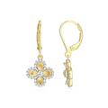 Charles Garnier Flower Clover Leverback Earrings