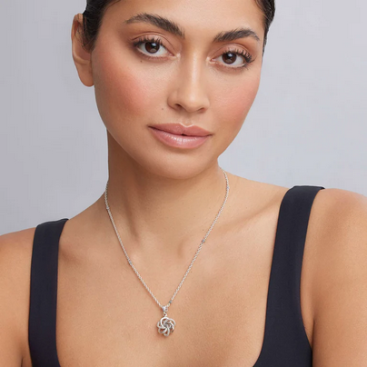 Small Sterling Silver Love Knot Pendant Necklace