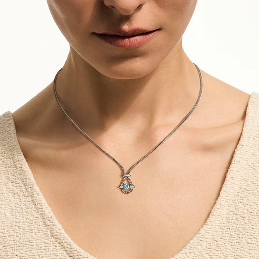 John Hardy Sterling Silver Swiss Blue Topaz Icon Necklace, view 2