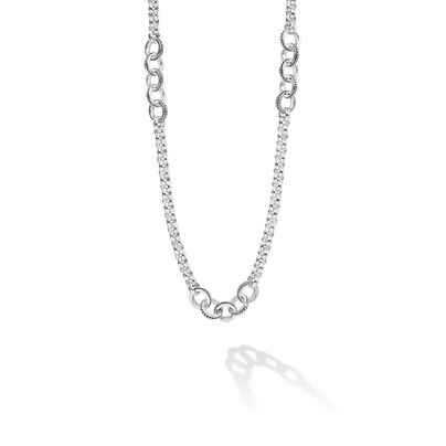 Sterling Silver Ring Link Station Necklace