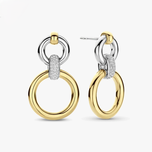 Open Modern Pavé Circle Earrings