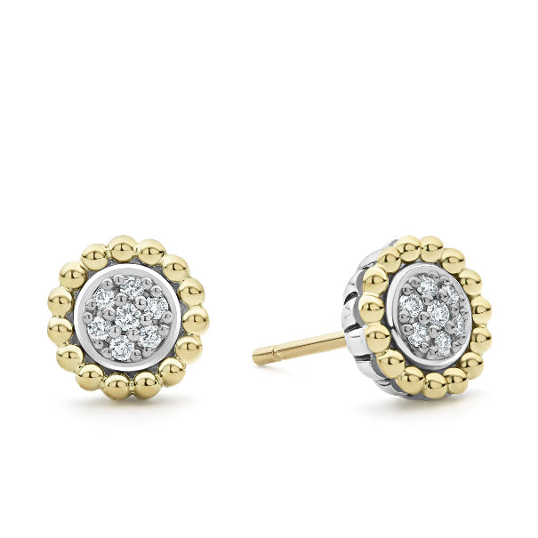 LAGOS Two Tone Caviar Stud Earring