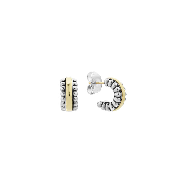 LAGOS Two-Tone Flute Huggie Earrings