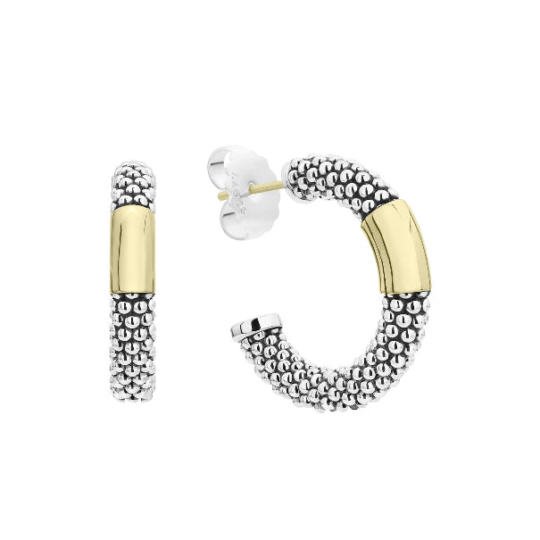 LAGOS Caviar Smooth Bar Hoop Earrings