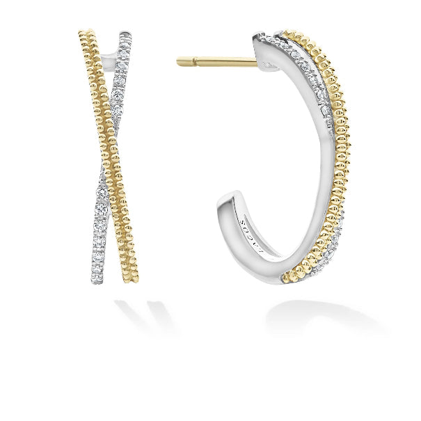 LAGOS Two Tone "X" Hoops