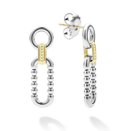 LAGOS Two Tone Link Drop Earrings