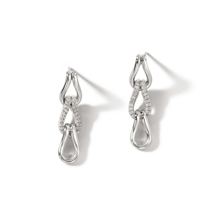 John Hardy Surf Pavé Link Drop Earring