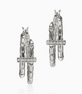 John Hardy Spear Hoop Earring, Silver, Diamonds, Small