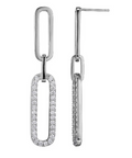 Charles Garnier Sterling Silver Paperclip Earrings with CZ