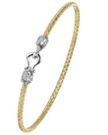 Charles Garnier Sterling Silver 2mm Mesh Bangle with CZ