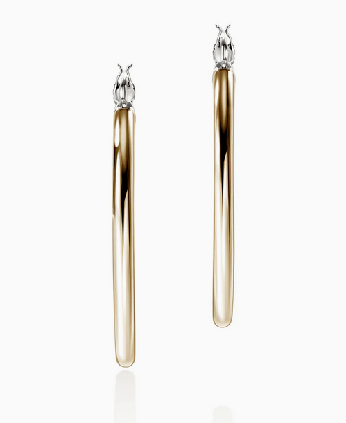 John Hardy JH Essential Hoop Earring, Gold, Sterling Silver, 30MM