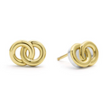 LAGOS Two-Tone Interlocking Stud Earrings