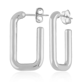 Carla Sterling Silver Small Rectangular Hoops