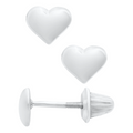 Marathon Company Sterling Silver Childrens Heart Earrings