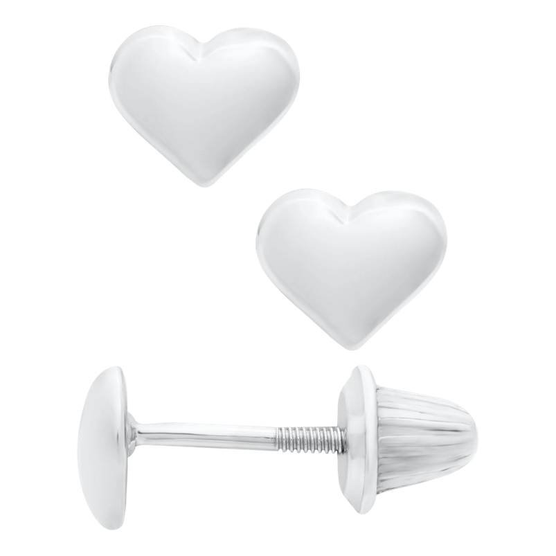 Marathon Company Sterling Silver Childrens Heart Earrings