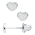 Marathon Company Sterling Silver Childrens Heart Earrings