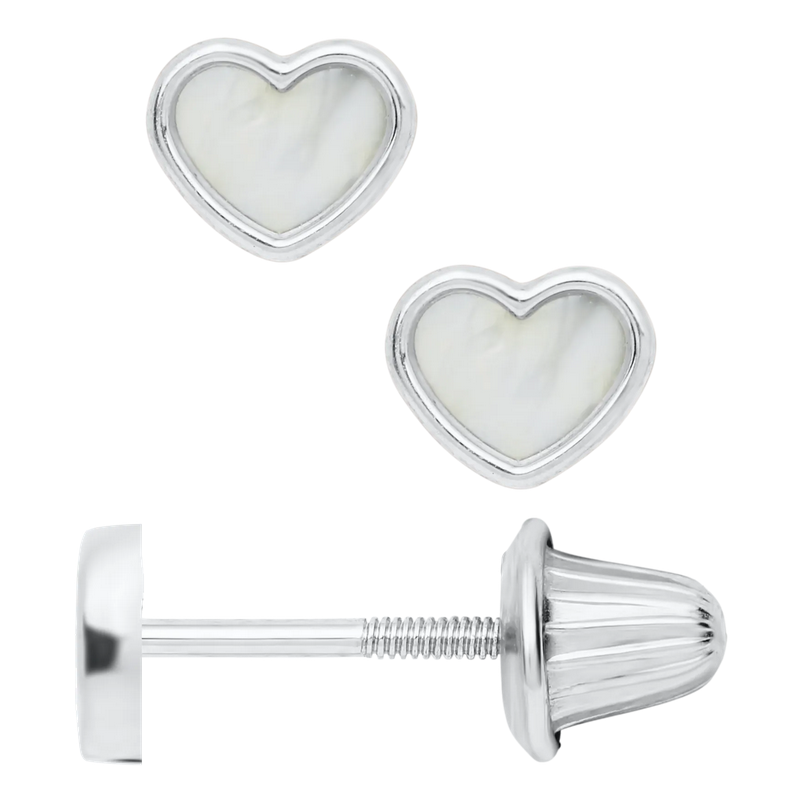 Marathon Company Sterling Silver Childrens Heart Earrings