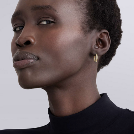 LAGOS Two-Tone Caviar Huggie Earrings, view 2