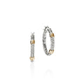 John Hardy JH Essentials 14K Gold & Silver Diamond Pave Hoops