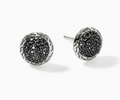 John Hardy JH Essential Pavé Stud Earring, Sterling Silver, Gemstones, 10MM