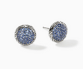 John Hardy JH Essential Pavé Stud Earring, Sterling Silver, Gemstones, 10MM
