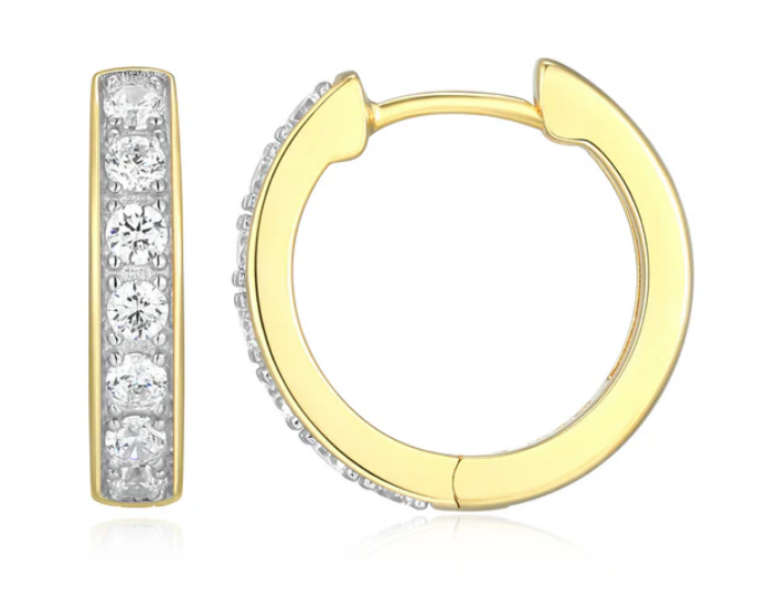 Charles Garnier Yellow Gold Plated CZ Huggies