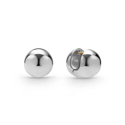LAGOS Silver Round Huggie Earrings