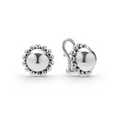 LAGOS Silver Round Omega Clip Earrings
