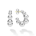 LAGOS Silver Beaded Hoop Earrings
