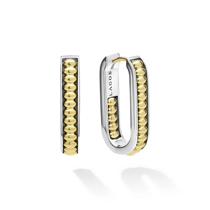 LAGOS Two-Tone Linear Hoop Earrings