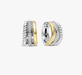 TI SENTO CZ Two Tone Huggie Earrings
