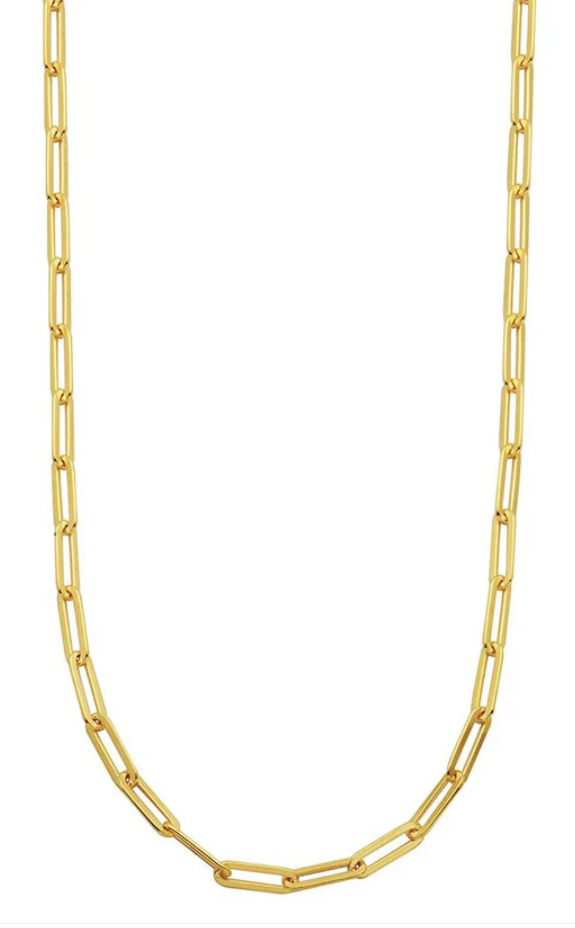 Charles Garnier Sterling Silver Gold Plated Paperclip Chain