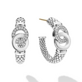 LAGOS Silver Interlocking Diamond Hoop Earring