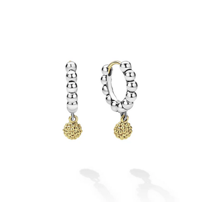 LAGOS Two-Tone Caviar Beaded Huggie Earrings