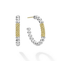 LAGOS Two-Tone Caviar Gold Bar Hoop Earrings