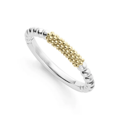 LAGOS Two-Tone Caviar Stacking Ring