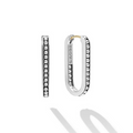 LAGOS Sterling Silver Beaded Linear Hoop Earrings