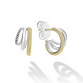 LAGOS Two-Tone Three Ring Hoop Earrings