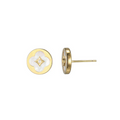Charles Garnier Clover Mother-of-Pearl Disc Stud Earrings