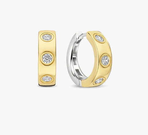 Classic CZ Bezel Huggies