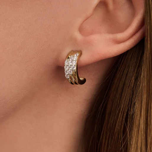TI SENTO Stardust CZ Layered Earrings, view 2